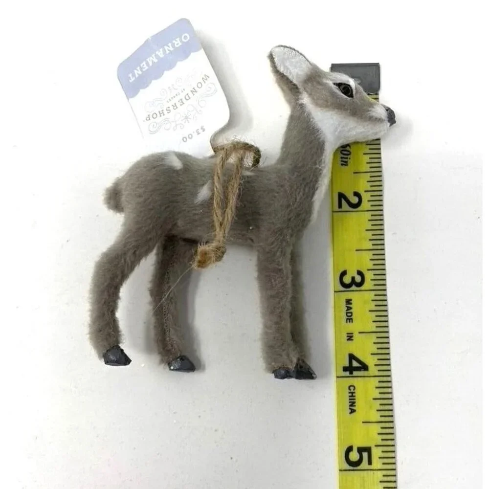 Target Faux Fur Grey Deer Christmas Tree Ornament Gray with Spots Wondershop™